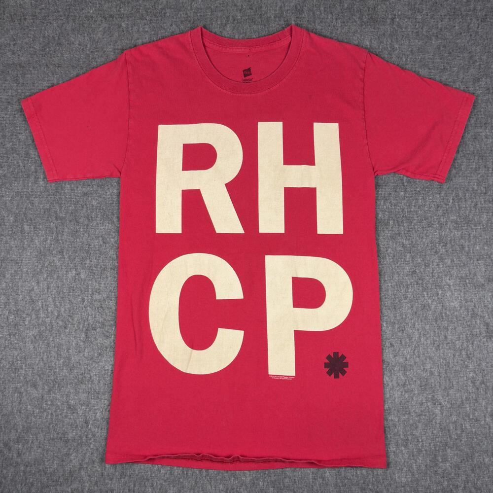 Red Hot Chili Peppers Shirt Mens Small Red RHCP Logo Band Tee T-Shirt Hanes